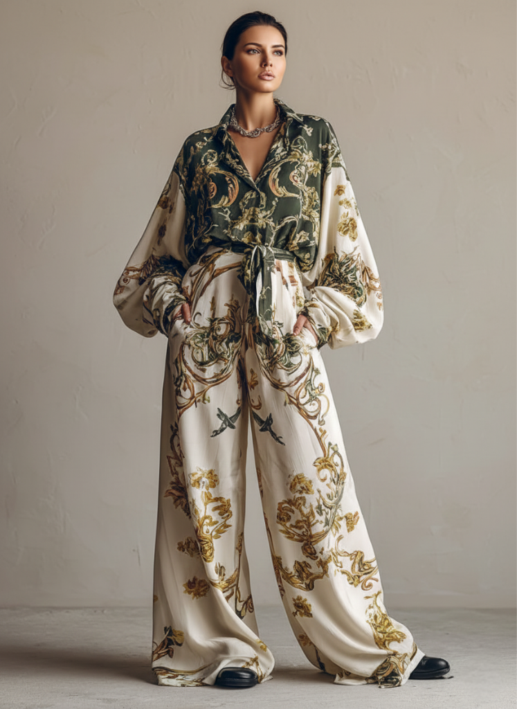 Luci | Luksusowy komplet dwuczęściowy z printem