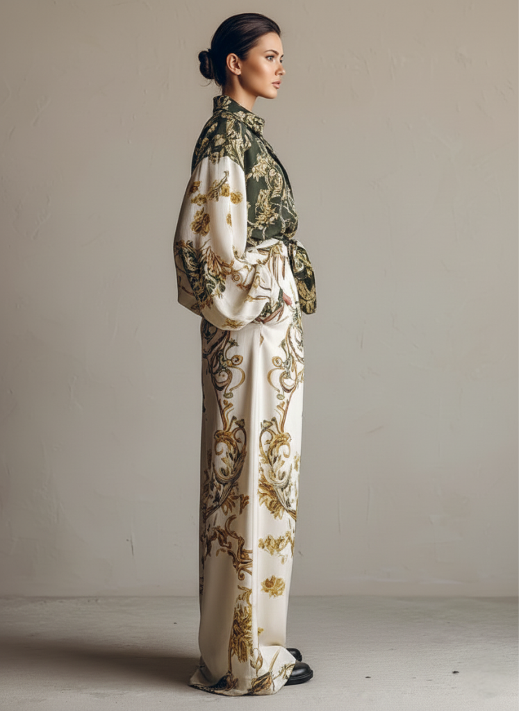 Luci | Luksusowy komplet dwuczęściowy z printem