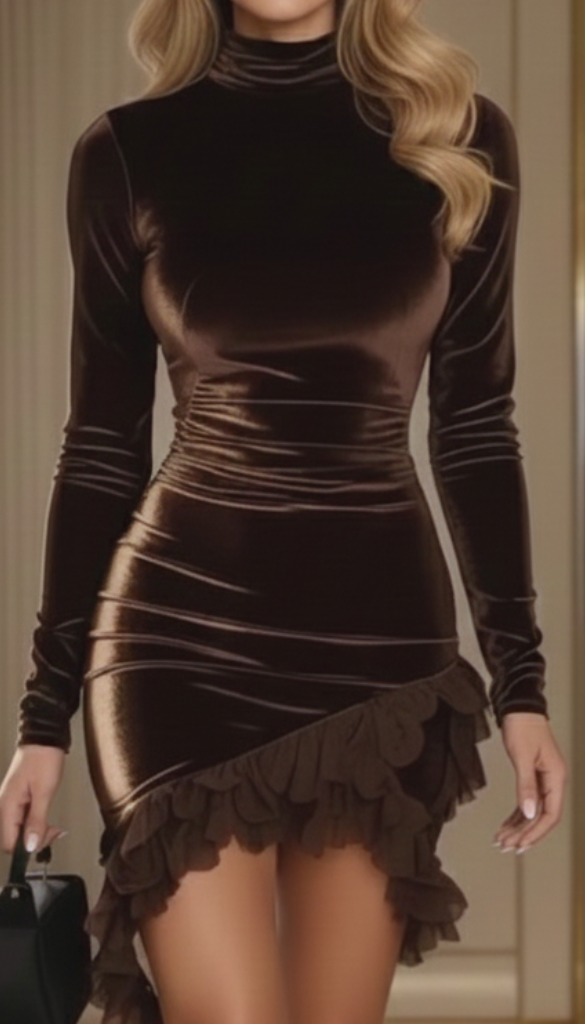 Klara | Elegancka aksamitna sukienka damska